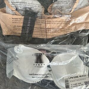 Savage X Fenty Cream and White Bra Set